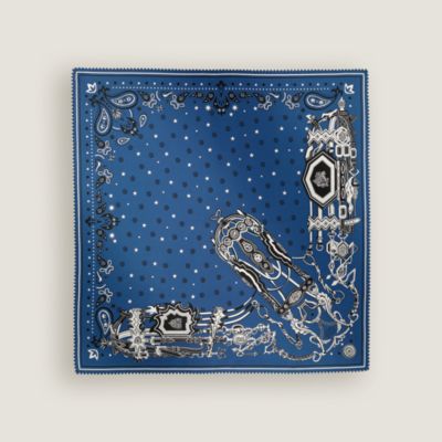 Eperon d'Or bandana 55 - Blue | Hermès Mainland China